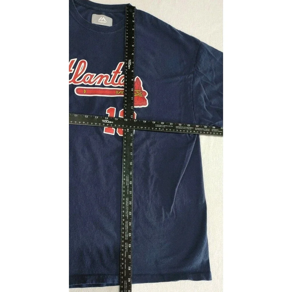 Majestic Atlanta Braves Ronald Acuna Jr #13 Navy TShirt Jersey Size 2XL XXL MLB